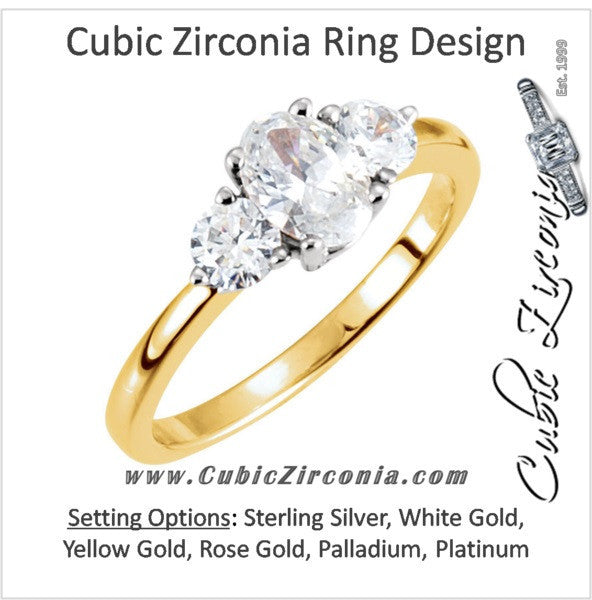 Cubic Zirconia Engagement Ring- The Nikki (Oval Cut Three Stone)