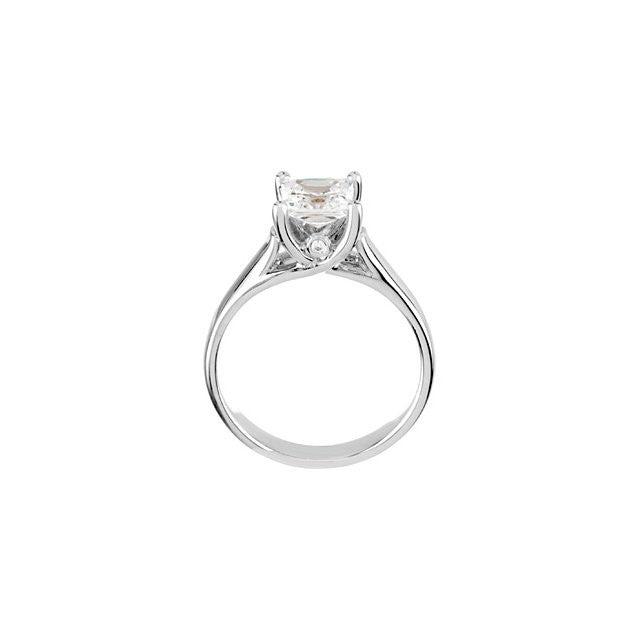 Cubic Zirconia Engagement Ring- The Stacy Belle (0.25-1.25 CT Princess-Cut with Twin Round Peekaboos)