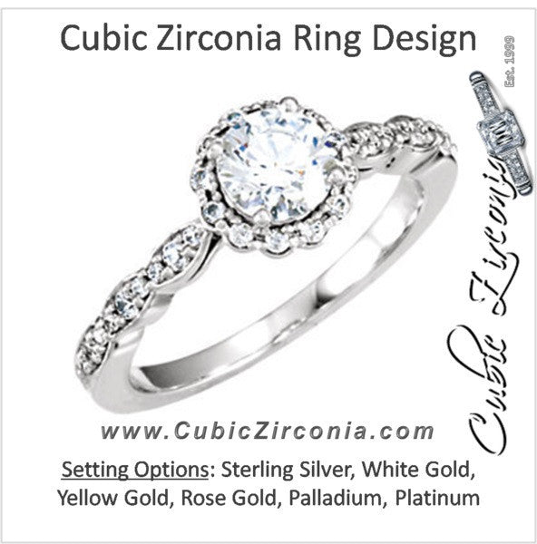 Cubic Zirconia Engagement Ring- The Shahla