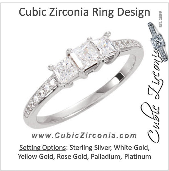 Cubic Zirconia Engagement Ring- The Maurissa