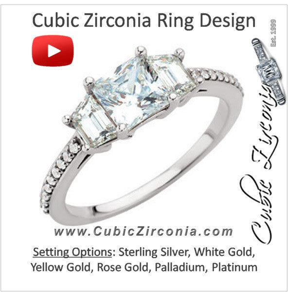 Cubic Zirconia Engagement Ring- The Sara Beth