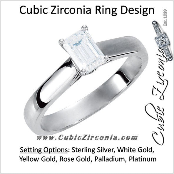 Cubic Zirconia Engagement Ring- The Candice (0.5-4.0 CT Emerald-Cut Cathedral Style Center with Kite-set Square Bezel Peekaboo Accents)