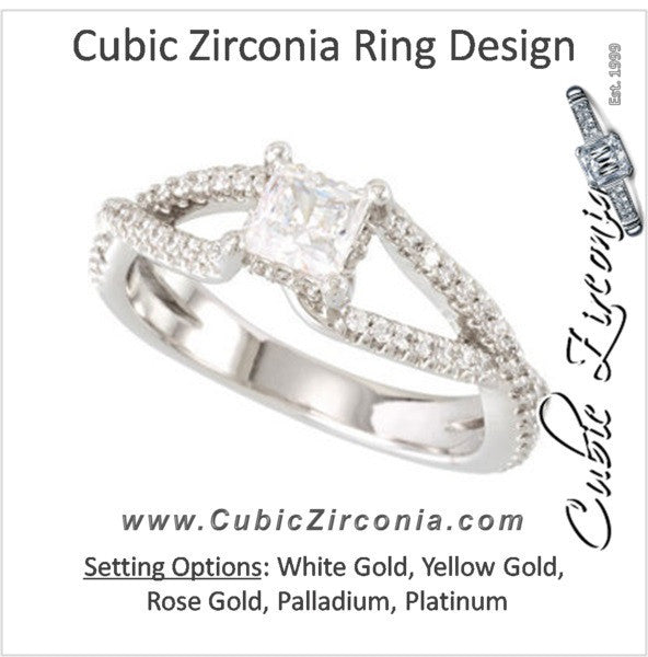 Cubic Zirconia Engagement Ring- The Melindhra