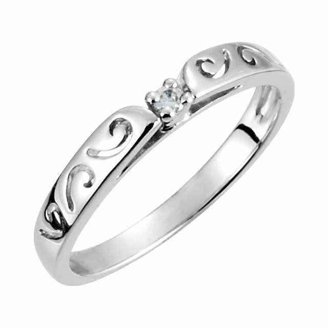 Cubic Zirconia Anniversary Ring Band, Style 121-71 (0.03 TCW Sculpture-inscribed)