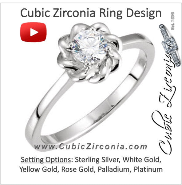 Cubic Zirconia Engagement Ring- The Priscilla