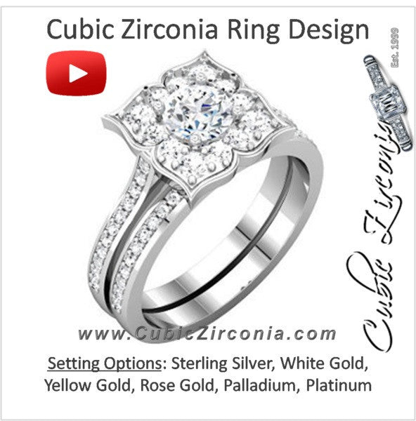 Cubic Zirconia Engagement Ring- The Magdelena