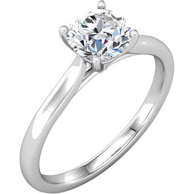 Cubic Zirconia Engagement Ring- The Cassandra (1 Carat Round Solitaire)