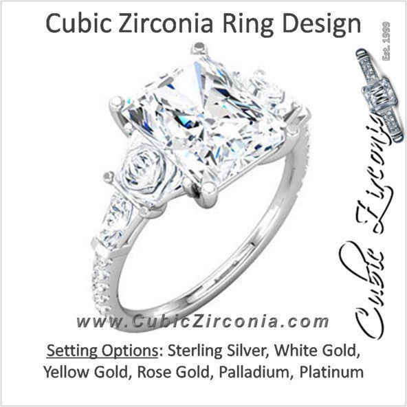 Cubic Zirconia Engagement Ring- The Francine