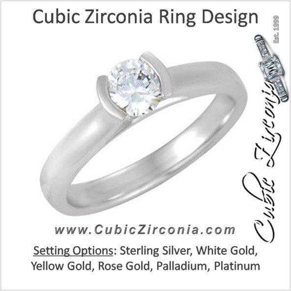 Cubic Zirconia Engagement Ring- The Judith