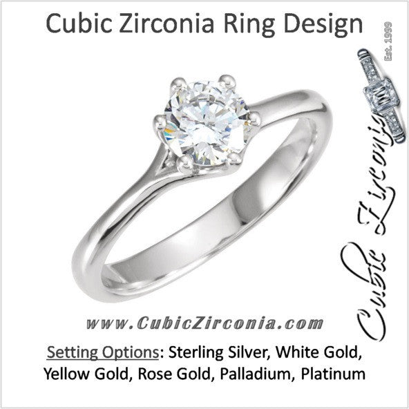 Cubic Zirconia Engagement Ring- The Allison (0.75 Carat Classic Round Solitaire)