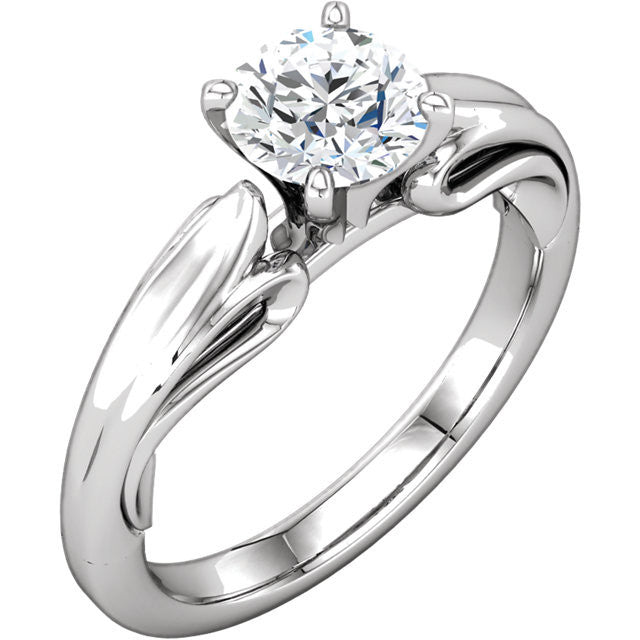 Cubic Zirconia Engagement Ring- The Sandra (Sculptural-Inspired 1 Carat Round Solitaire)