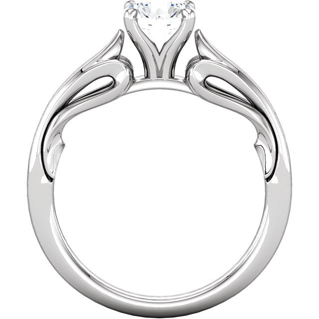 Cubic Zirconia Engagement Ring- The Sandra (Sculptural-Inspired 1 Carat Round Solitaire)