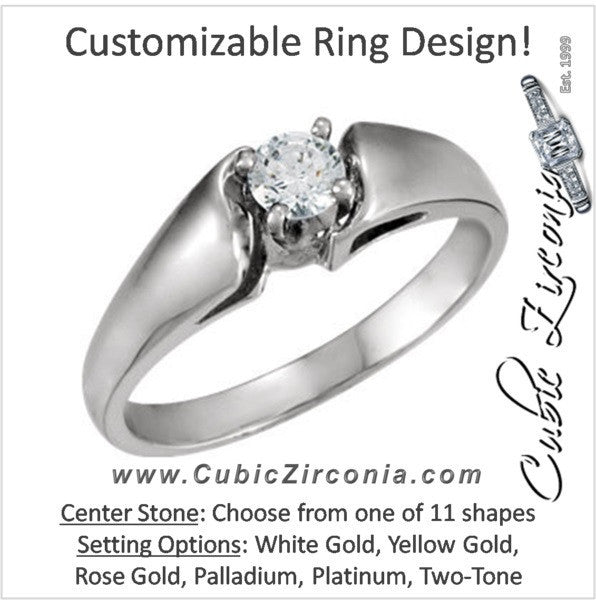 Cubic Zirconia Engagement Ring- The Nora (Customizable Cathedral Solitaire)