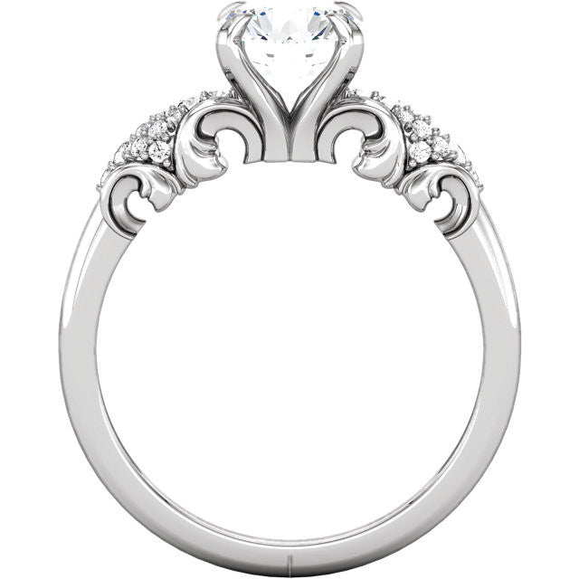 Cubic Zirconia Engagement Ring- The Tamara (1.5 Carat Round Sculptural Grape-Bunch)