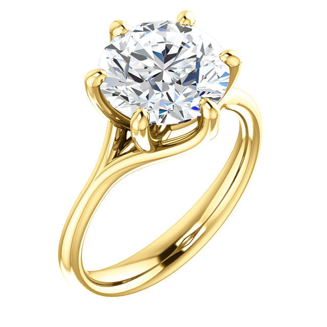 Cubic Zirconia Engagement Ring- The Marissa (Customizable 6-prong Solitaire)