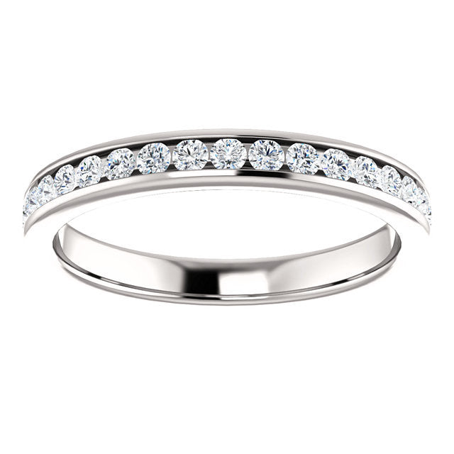 Cubic Zirconia Anniversary Ring Band, Style 04-60 (0.50 TCW Round Channel)