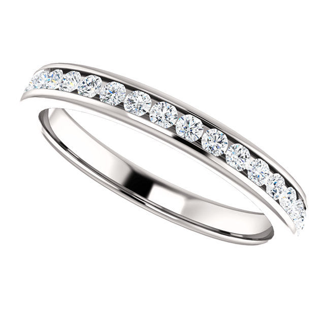 Cubic Zirconia Anniversary Ring Band, Style 04-60 (0.50 TCW Round Channel)