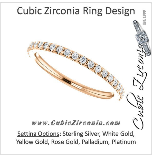 Cubic Zirconia Anniversary Ring Band, Style 122-145 (0.23 TCW Round Pave)