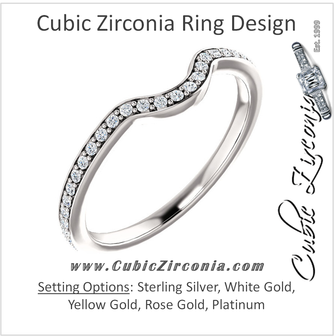 Cubic Zirconia Anniversary Ring Band, Style 122-271 (Bhakti Matching Band)