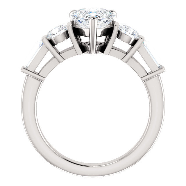 Cubic Zirconia Engagement Ring- The Sarah (Customizable 5-Stone Baguette Channel)