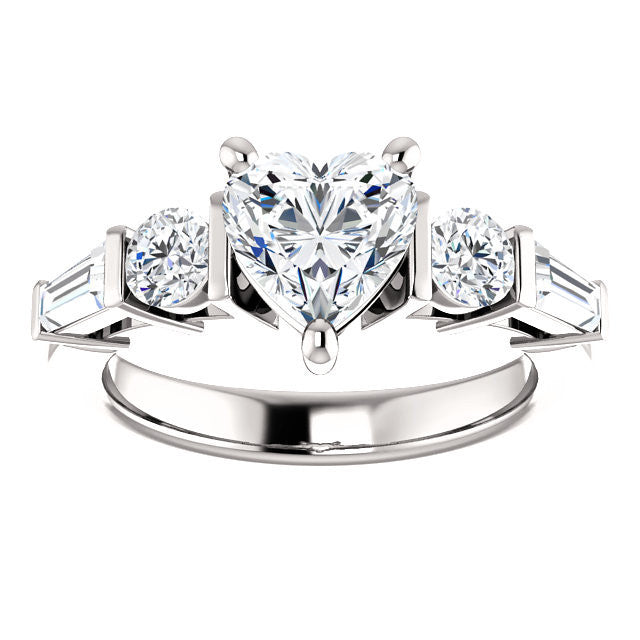 Cubic Zirconia Engagement Ring- The Sarah (Customizable 5-Stone Baguette Channel)