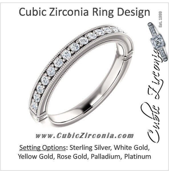 Cubic Zirconia Anniversary Ring Band, Style 04-46 (0.25 TCW Round Pave)