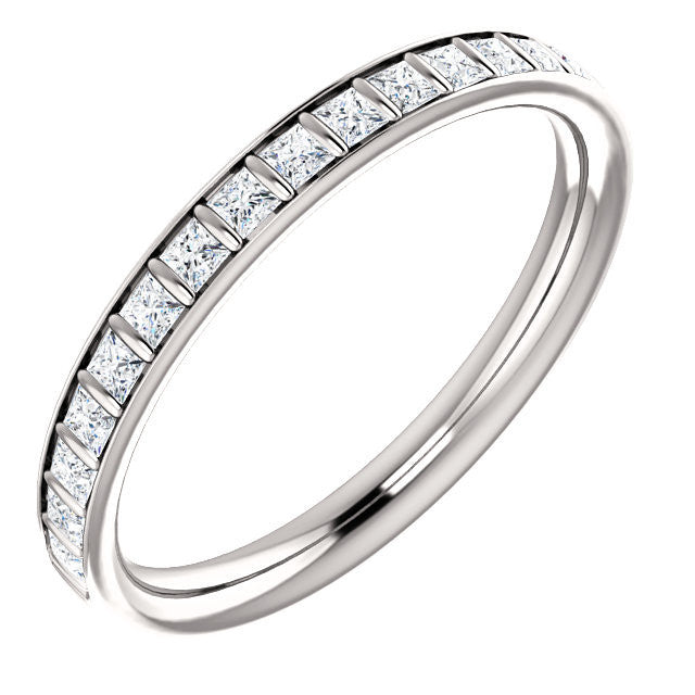 Cubic Zirconia Anniversary Ring Band, Style 04-26 (0.57 TCW Princess Channel Bar)