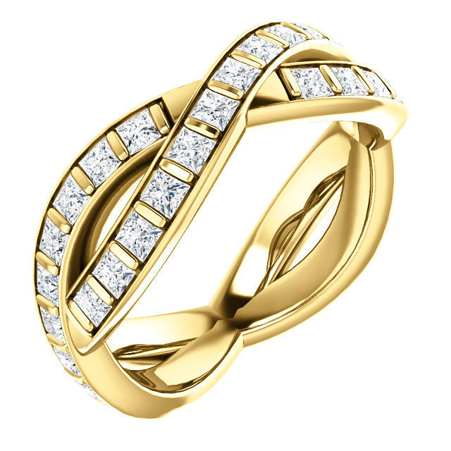 Cubic Zirconia Anniversary Ring Band, Style 05-39 (Inifinity Inspired Round or Square Eternity Band)