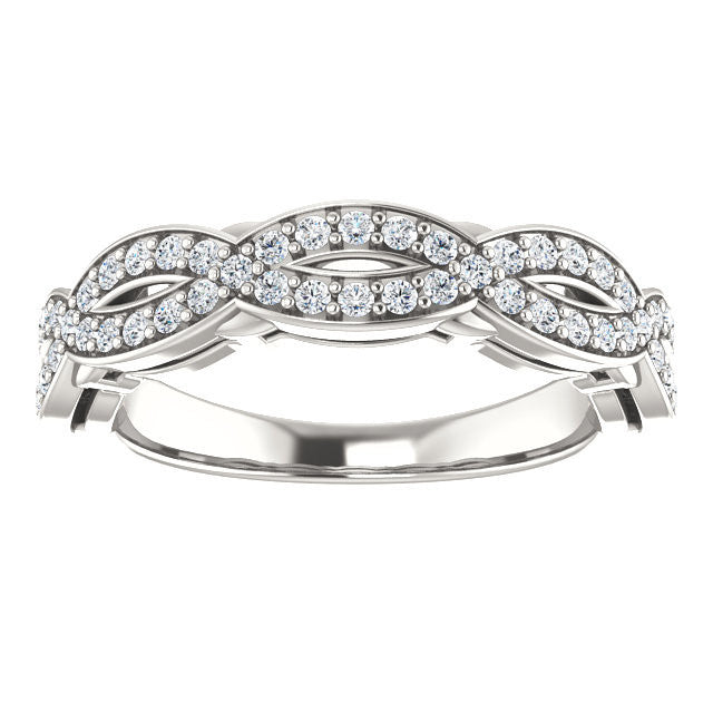 Cubic Zirconia Anniversary Ring Band, Style 04-00 (0.56 TCW Infinity Pave)
