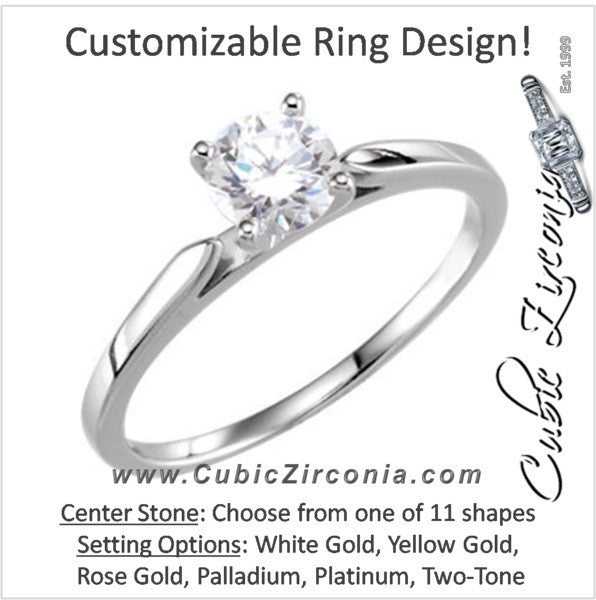 Cubic Zirconia Engagement Ring- The Taylor (Customizable Thin-Band Solitaire)