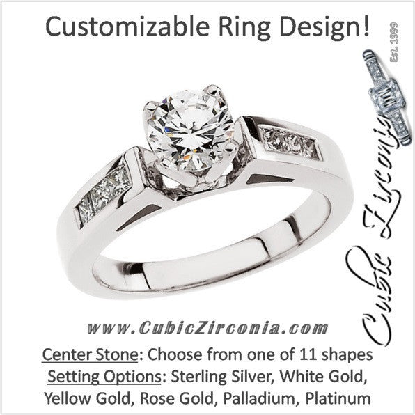CZ Ring- Wide Band w/ Double-Row Round Channel Accents – Cubic