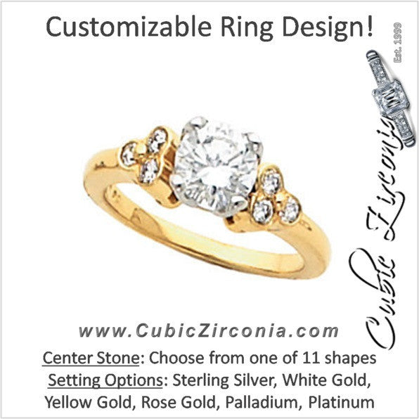Cubic Zirconia Engagement Ring- The Hope (Customizable 7-stone)