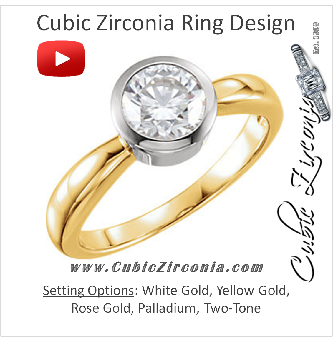 Cubic Zirconia Engagement Ring- The Cressida