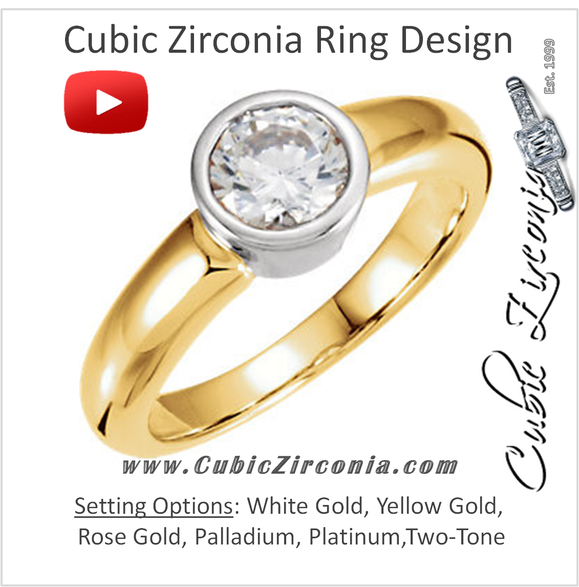 Cubic Zirconia Engagement Ring- The Gardenia