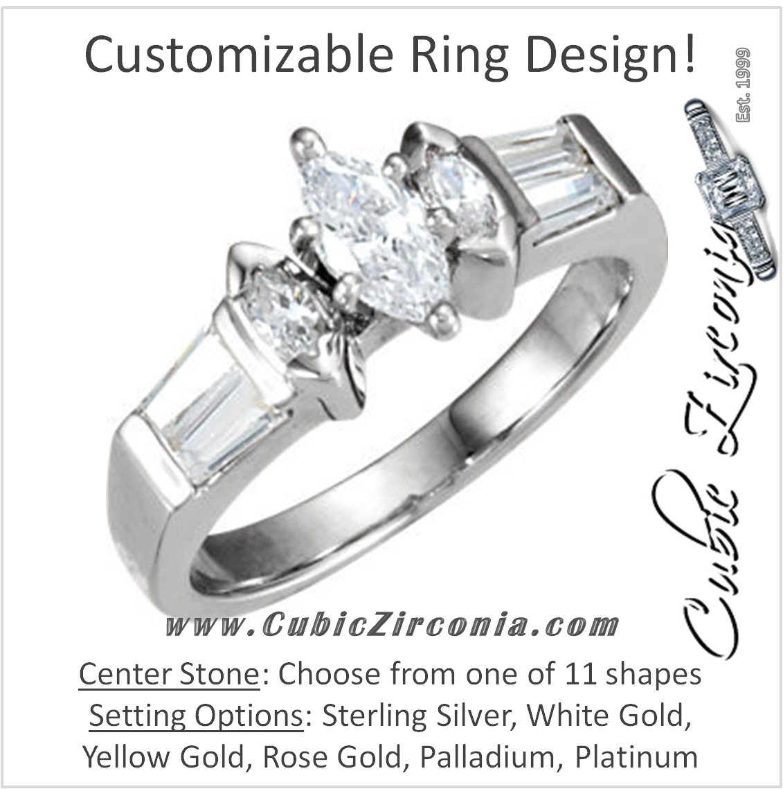 Cubic Zirconia Engagement Ring- The Sasha