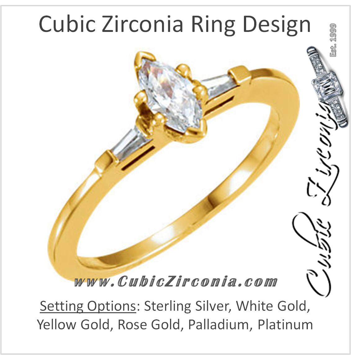 Cubic Zirconia Engagement Ring- The Janey