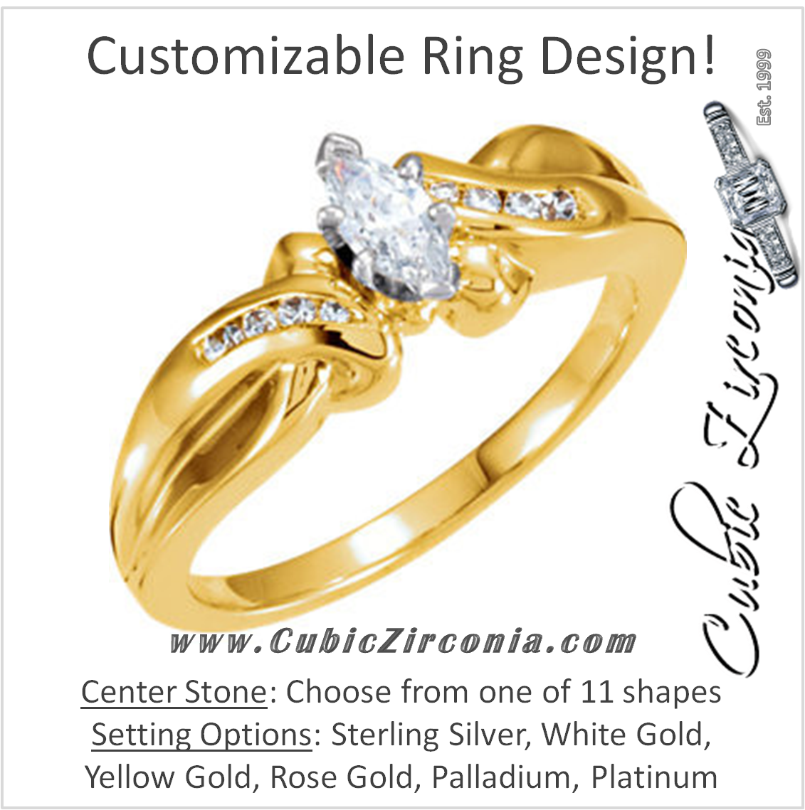 Cubic Zirconia Engagement Ring- The Eva