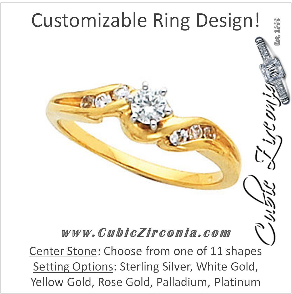 Cubic Zirconia Engagement Ring- The Maya