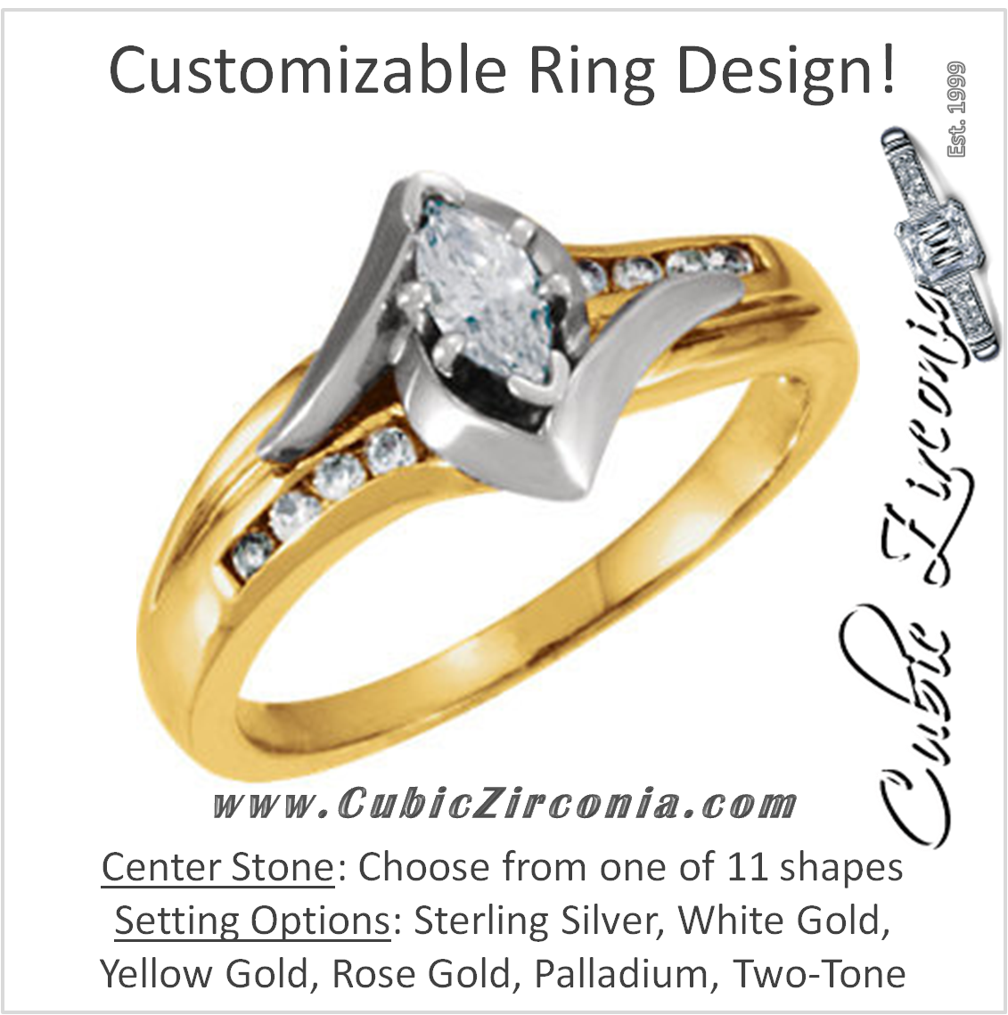 Cubic Zirconia Engagement Ring- The Meiko