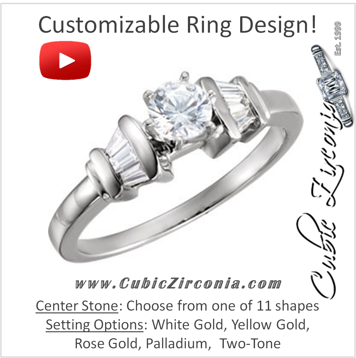 Cubic Zirconia Engagement Ring- The Angelique