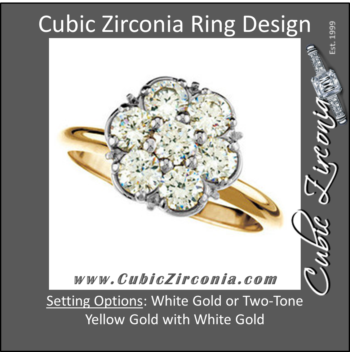 Thin cubic zirconia band ring top