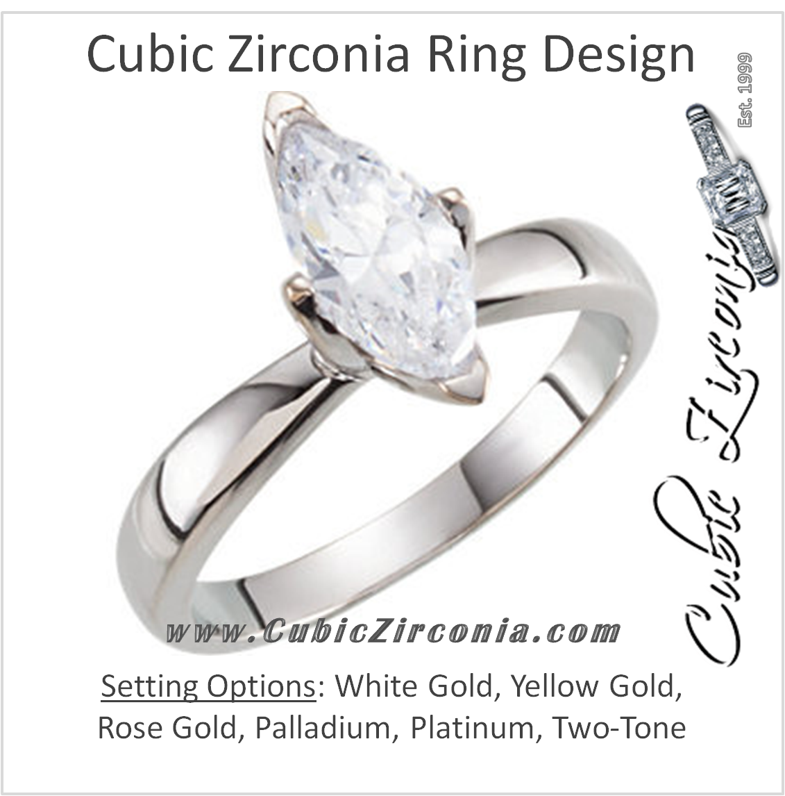 Cubic Zirconia Engagement Ring- The Serena
