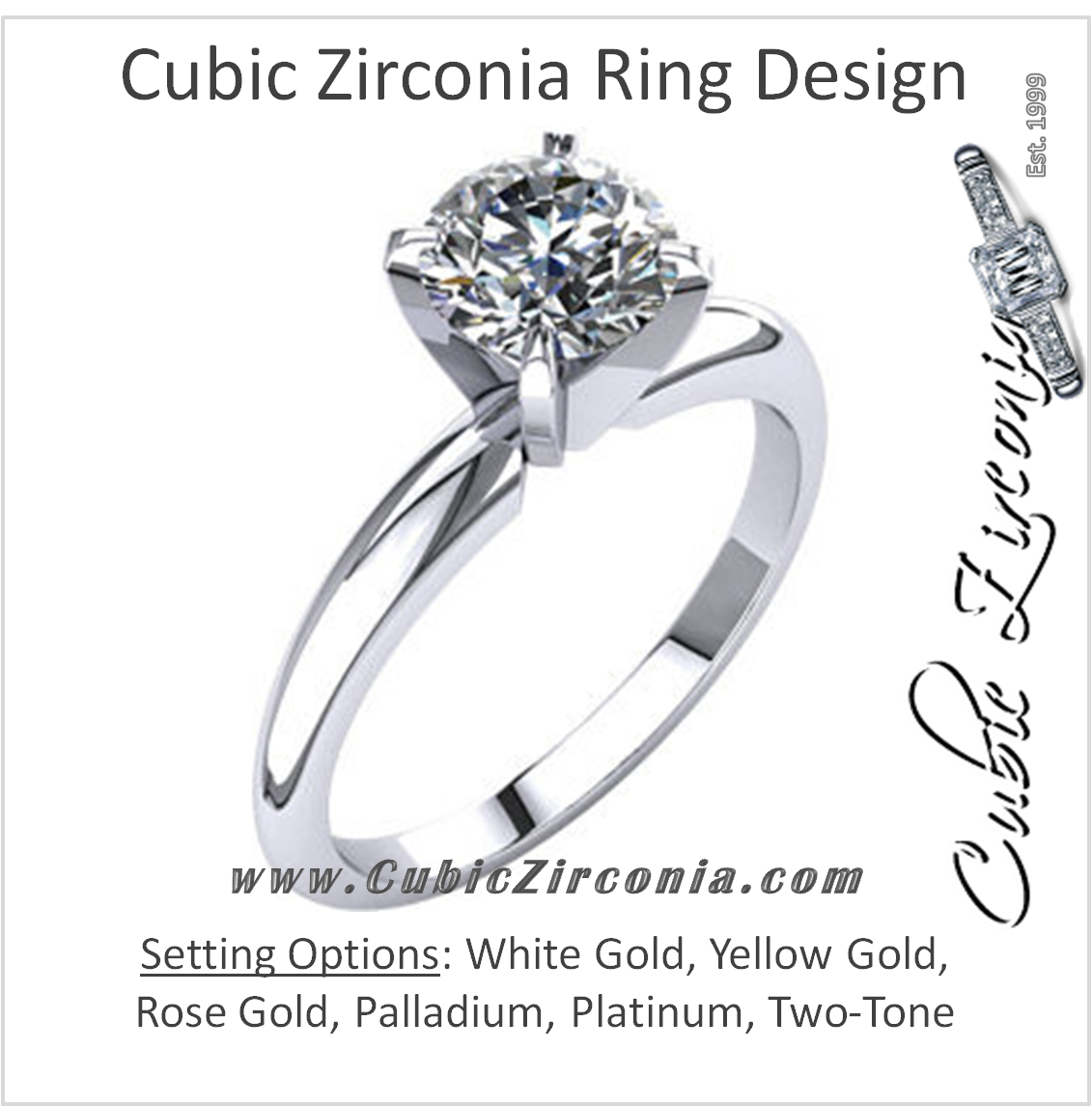 Cubic Zirconia Engagement Ring- The Andee