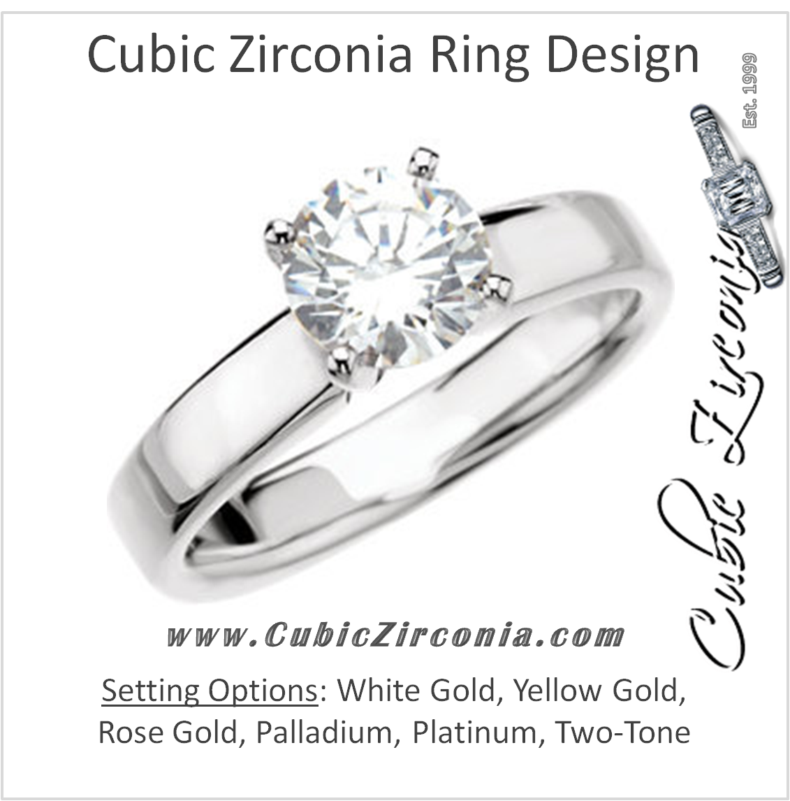 Cubic Zirconia Engagement Ring- The Elmindreda
