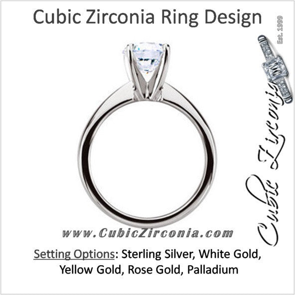 Cubic Zirconia Engagement Ring- The Carol (Classic Round Solitaire)