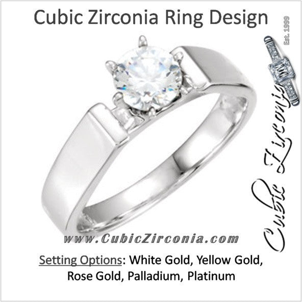Cubic Zirconia Engagement Ring- The Alma (0.50 Carat Round-cut Cathedral-set Solitaire)