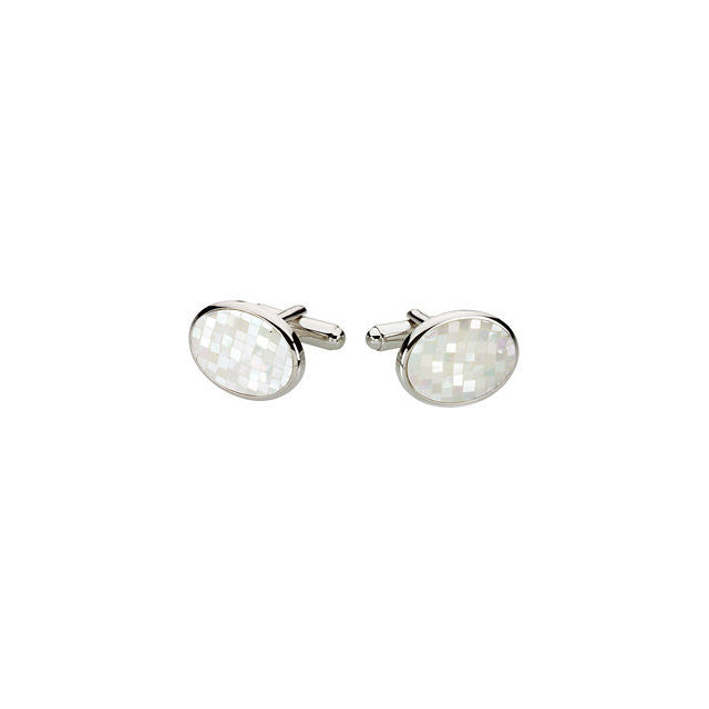 Men’s Cufflinks- Sterling Silver with Mother of Pearl