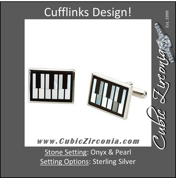 Men’s Cufflinks- Featuring Genuine Onyx & Mother of Pearl