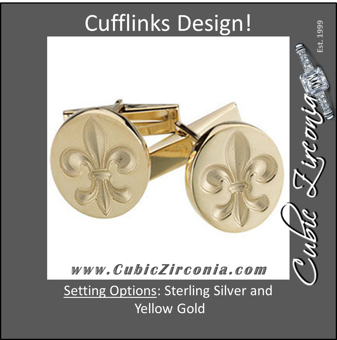 Men’s Cufflinks- Fleur-de-Lis Design