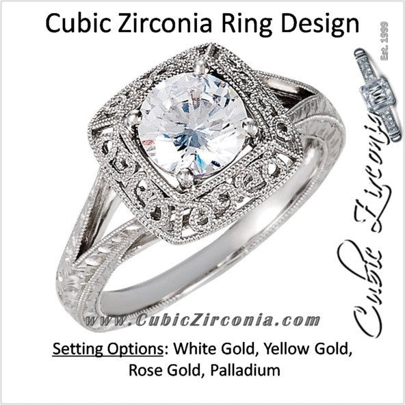1 carat cubic zirconia online solitaire ring white gold